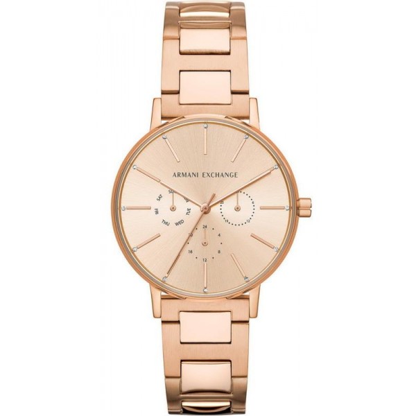 ladies rose gold armani exchange watch