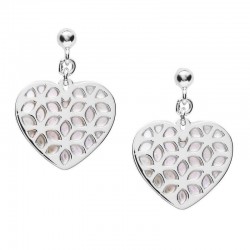 Buy Women's Fossil Earrings Sterling Silver JFS00489040 Heart Mother of Pearl