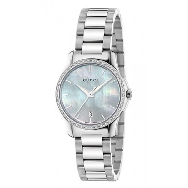 Kaufen Sie Gucci Damenuhr G-Timeless Small YA126543 Diamanten Perlmutt