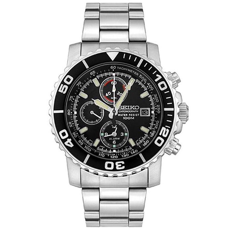 Men's Seiko Watch Alarm Chronograph Quartz SNA225P1 - Crivelli Shopping
