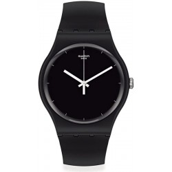 Unisex Swatch Watch New Gent Think Time Black SO32B106