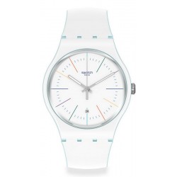 Unisex Swatch Watch New Gent White Layered SUOS404